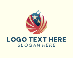 Cross Country - Abstract American Flag logo design