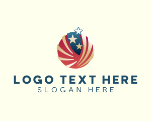National - American Flag Stars logo design