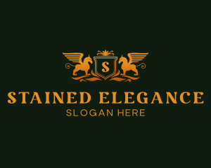 Elegant Griffin Shield logo design