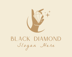 Crescent Hand Diamond logo design