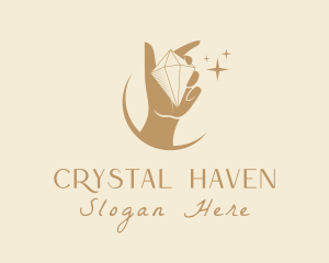 Crescent Hand Diamond logo design