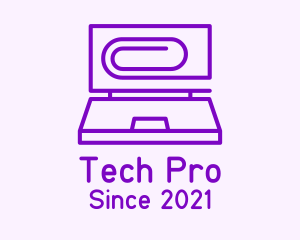 Laptop - Paper Clip Laptop logo design