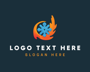 Hot - Hot Flame Snowflake logo design