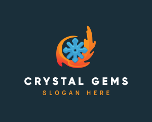 Hot Flame Snowflake logo design