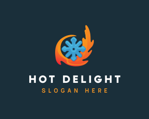 Hot Flame Snowflake logo design