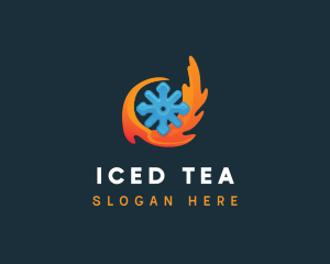 Hot Flame Snowflake logo design