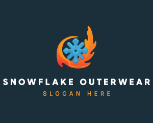 Hot Flame Snowflake logo design