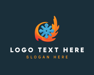 Hot Flame Snowflake Logo