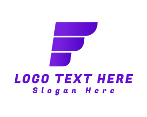 Industries - Modern Wing Letter F logo design