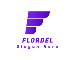 Modern Wing Letter F logo design