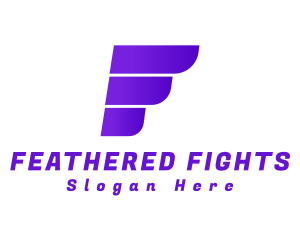 Modern Wing Letter F logo design