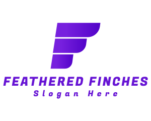 Modern Wing Letter F logo design