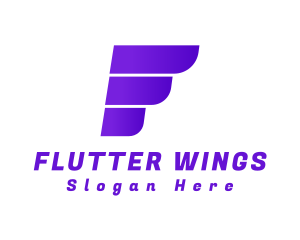 Modern Wing Letter F logo design