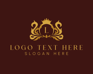Legal Advice - Golden Crown Wreath Monarch logo design