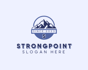 Hiker - Mountain Hiking Trek logo design