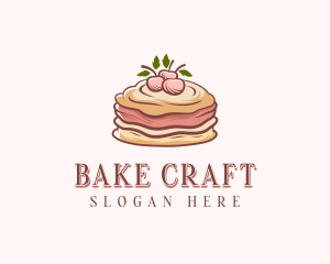 Cherry Pancake Dessert logo design