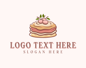 Food Blog - Cherry Pancake Dessert logo design