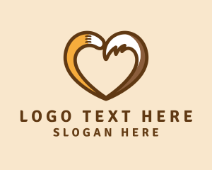 Animal Tail Heart logo design