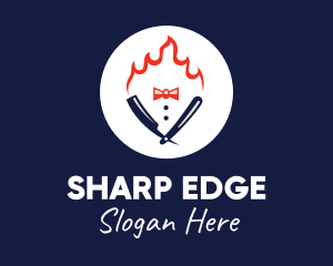 Fire Straight Razor logo design