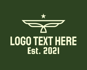 Minimal - Army Star Wings logo design