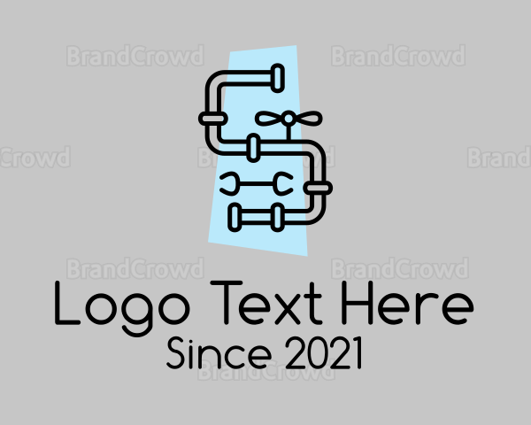 Minimalist Plumbing Pipe Logo