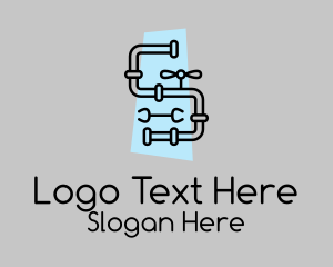 Minimalist Plumbing Pipe  Logo