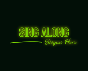 Karaoke - Neon Green Wordmark logo design