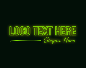 Neon Lights - Neon Green Wordmark logo design