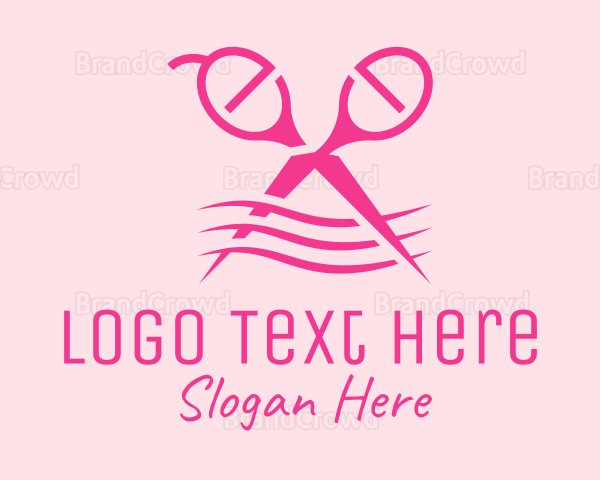 Pink Scissors Hairdresser Logo