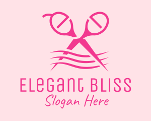 Tailor - Pink Scissors Hairdresser logo design