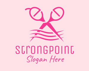 Hairdresser - Pink Scissors Hairdresser logo design