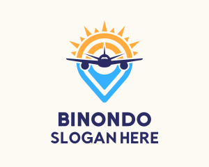 Pin Navigation Plane Transport  Logo