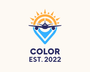 Airliner - Pin Navigation Plane Transport logo design