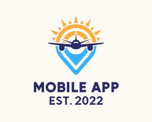 Trip - Pin Navigation Plane Transport logo design