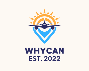 Flying - Pin Navigation Plane Transport logo design