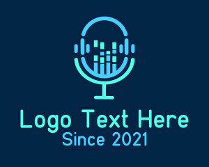 Podcast - Digital Equalizer Microphone logo design