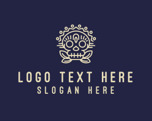 Beige - Mexican Sugar Skull logo design