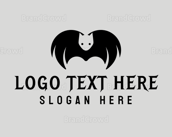 Halloween Flying Bat Logo