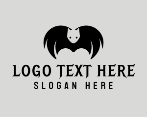 Halloween Flying Bat logo design