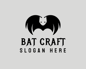 Halloween Flying Bat logo design