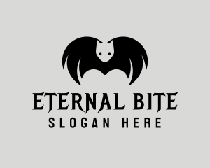 Halloween Flying Bat logo design