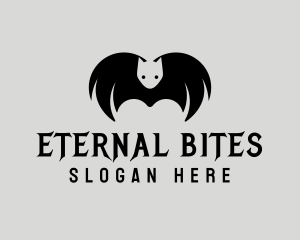 Vampire - Halloween Flying Bat logo design