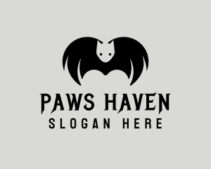 Halloween Flying Bat logo design