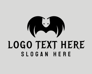 Halloween Flying Bat Logo