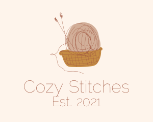 Knitter - Crochet Basket Knitwork logo design