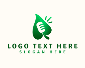 Interview - Leaf Microphone Podcast logo design