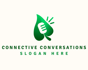 Dialogue - Leaf Microphone Podcast logo design