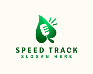 Telecom - Leaf Microphone Podcast logo design
