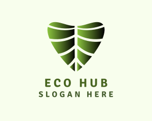 Heart Nature Leaf logo design