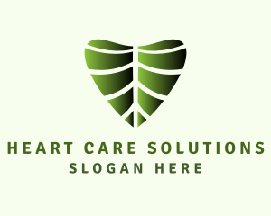 Heart Nature Leaf logo design